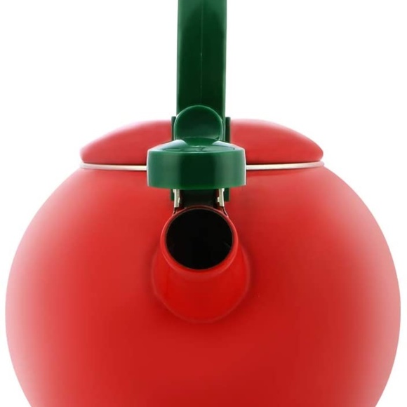 Enamel on Steel Whistling Tea Kettle, Stovetop Teakettle (1.6 Quart, Apple) - Picture 2 of 9